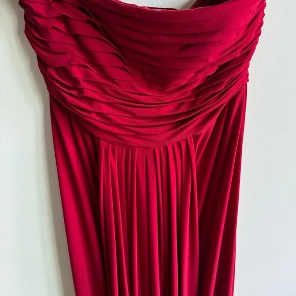 Calvin Klein Vintage Red Drape Strapless Evening Dress Size 12 - Picture 4 of 10